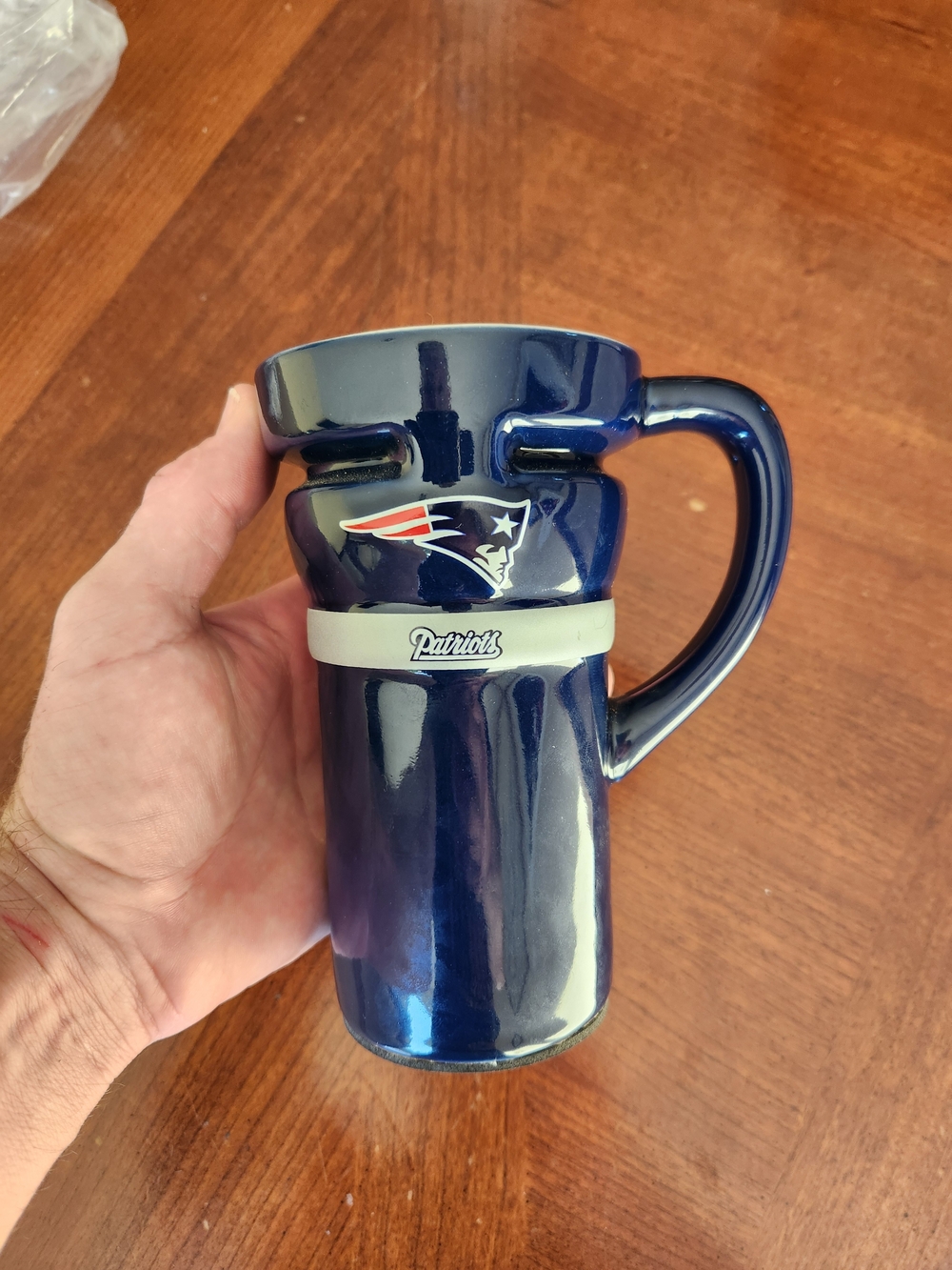 NFL New England Patriots Navy and White Ceramic Team Mug